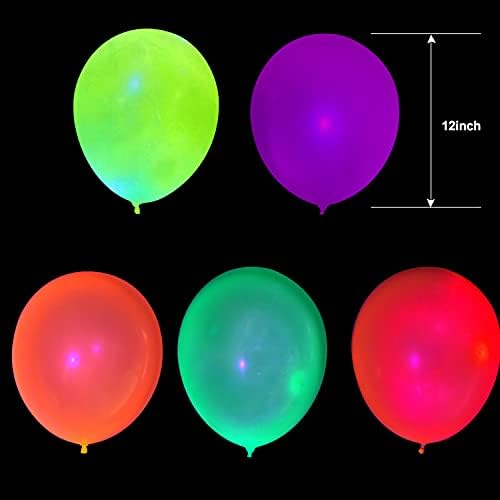 310шт 12-инчови Неонови Светещи Вечерни балони с UV-черна светлина, Балони, Светещи в тъмното, Светещи Гелиевые Латексови Балони,
