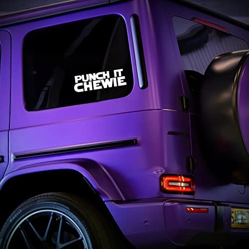 Punch It Chewie Стикер Vinyl Стикер Автомобил Камион с монтиран на стената Лаптоп |Бял | 5,5 x 1