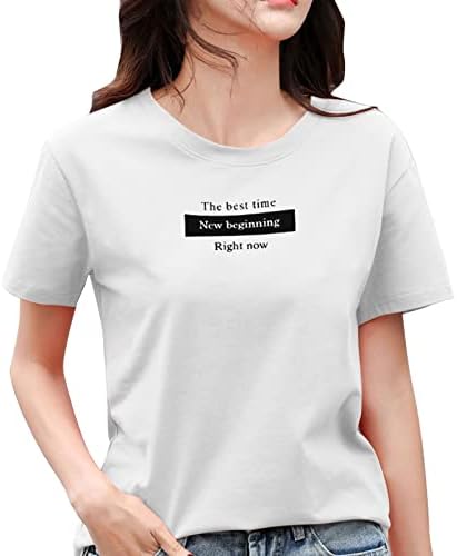 Модерни Ежедневни Ризи за Жени, Леки Непринуден Летни Блузи Големи Размери, с Кръгло Деколте и Дълъг Ръкав С Принтом