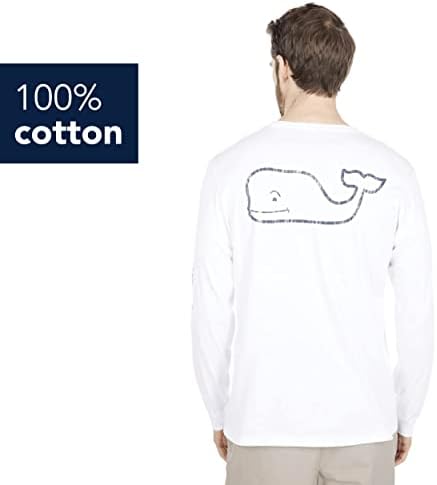 Мъжки Реколта Тениска с Китовым Джоб Vineyard Вина с дълъг ръкав