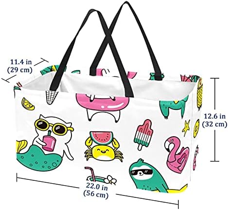LORVIES за Многократна употреба Хранителни Чанти, Кутии Кошница За Съхранение на Летни Плажни Чанти За Пазаруване под Формата
