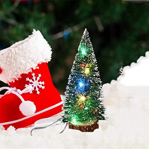 Коледна украса XIOS 2022 с Led Елха, Коледни Настолни Лампи, Мини-Декор за Дома, Големи Витражи на Прозорците (Зелен, M)