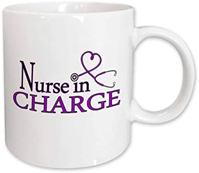 Керамична чаша за стетоскопа 3dRose mug_181845_1 за медицински сестри Purple Heart, 11 грама