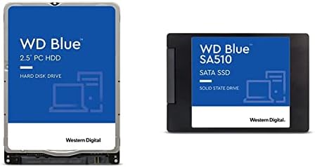 Мобилен твърд диск Western Digital 2 TB WD Blue HDD и вътрешен твърд диск Western Digital 1 TB WD Blue SA510 SATA SSD SATA III 6 Gb/сек,