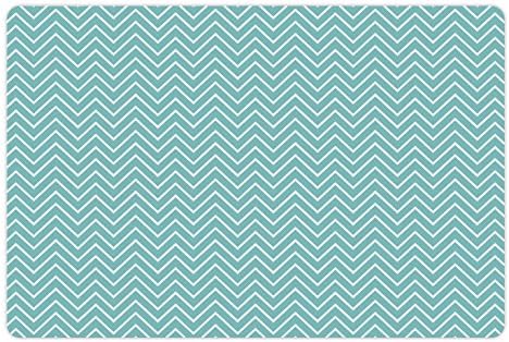 Лунен Син Мат на домашни животни за храна и вода, Зигзагообразные линия под формата на океански вълни за минималистичной кухня