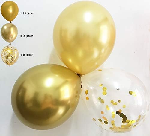Балони от Злато и Розово злато - 12 инча Разнообразни Перлени Метални Хромированных Златни Латекс Балони за Годеж, Разкриване на Пода,