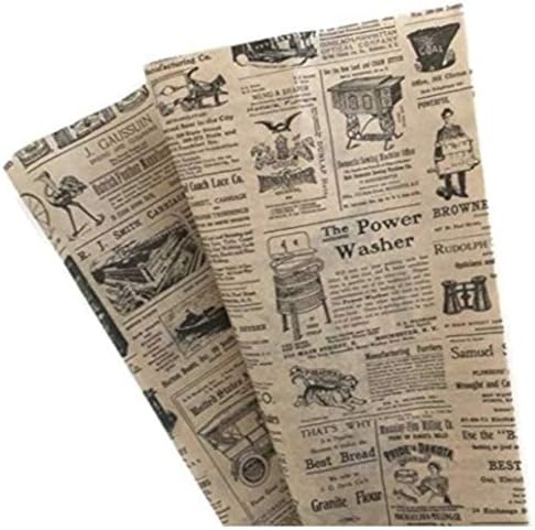 Стара Вестникарска хартия, Подвижния хартия с Винтажным модел за подарък опаковки, 24 Декоративни листа 20 X 30 (вестник)