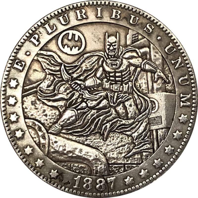 38 ММ Старинна Сребърна Доларова Монета Американски Морган Скитник Монета 1887 Занаят 87