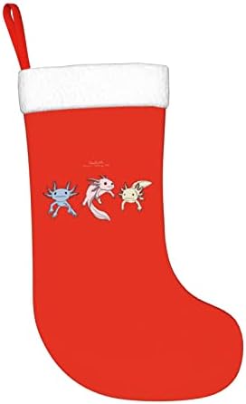 Waymay Сладък Коледен Отглеждане от Аксолотля 18 Инча, Коледен Окачен Чорап, Класически Празнични Украси, Чорапи