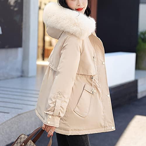 Дамско зимно палто Shusuen С качулка, Однотонная Корейската версия на Фини Памучни якета на експозиции