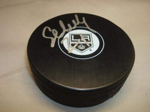 Хокейна шайба с автограф на Никита Щербака Лос Анджелис Кингс 1Б - за Миене на НХЛ с автограф