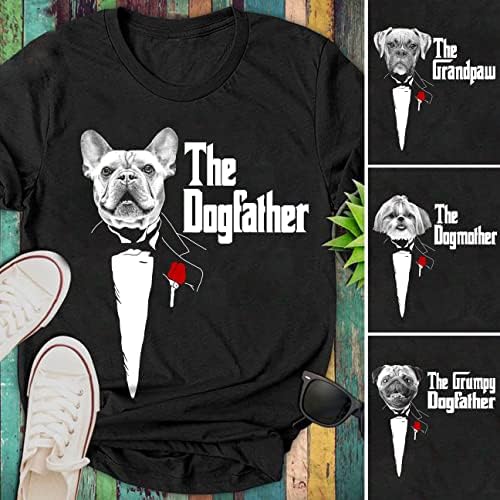 Мъжки тениски Pawarts The Dog Father е поръчка за кучета - Персонализирани Графични Тениски За Мъже, Тениска за кучета на Ден на бащата...