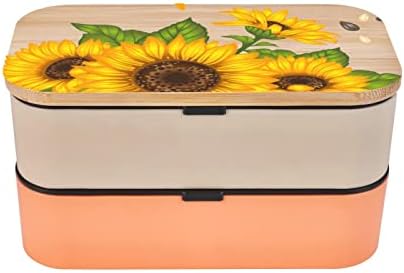 Кутия за bento за обяд Sunflower с подобрени регулируема каишка, штабелируемый за многократна употреба запечатан контейнер