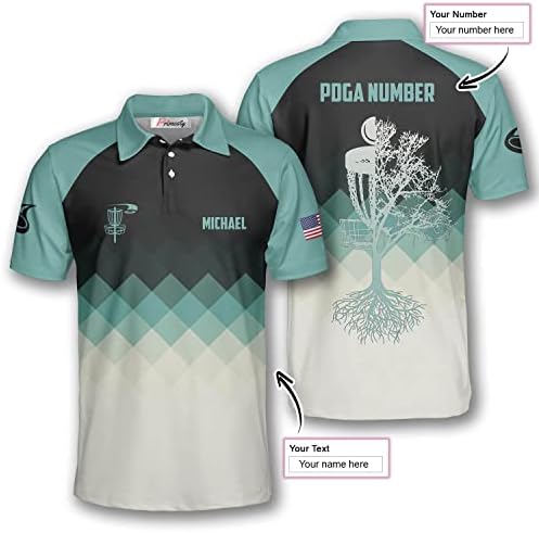 Мъжки Ризи Поло PRIMESTY за диск-голф, Тениски, за да карам голф с Потребителско Име и номер на PDGA, Тениски, За да карам голф Размер S-5XL