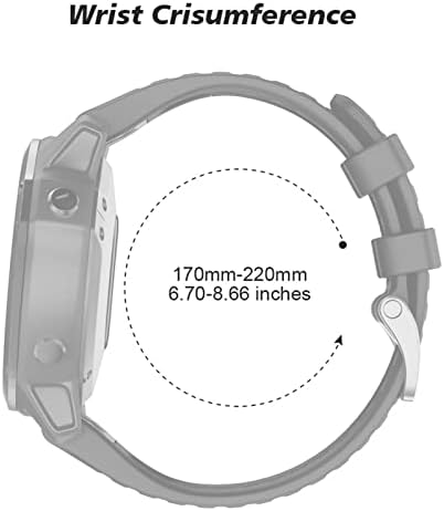 Официален быстросъемный каишка EEOMOiK с бутон за часовници на Garmin Fenix 7X, Fenix 7, Fenix 7S Watch Easyfit Wristband Каишка (Цвят: сив, размер: Fenix7S)