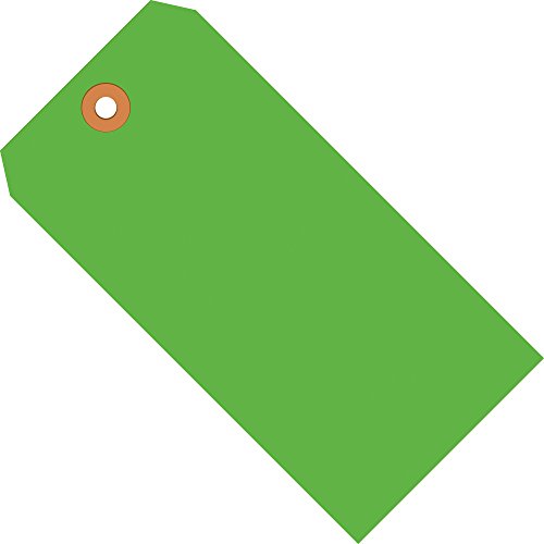 Тагове за доставка на горната част на опаковката, 13 Pt, 4 3/4 x 2 3/8, флуоресцентно зелено (опаковка от по 1000 бройки)