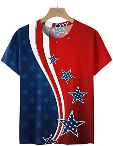 Риза с Флага на сащ, Дамски Лятна Тениска С къс ръкав в Звездната Ивица, Тениски САЩ, Ежедневни Графични Върхове, Удобна Блуза Свободно Намаляване