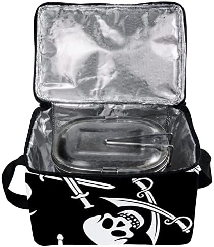 Дамски Чанта за обяд GUEROTKR, Кутия за Обяд за мъже, Дамски Кутия за Обяд, безшевни черен модел под формата на черепа