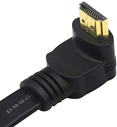CERRXIAN 1-Крак Плосък Тънък Високоскоростен Удлинительный кабел HDMI Женски с наклон под ъгъл 90 Градуса Надолу Мъжки Кабел