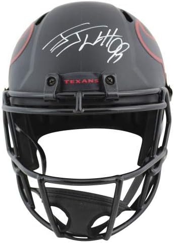 Texans Джей Джей Watt Подписа Голям шлем Eclipse Speed Rep с бял Sig JSA Знам - Каски NFL с автограф