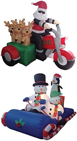 Два комплекта бижута за Коледно парти, в комплектът включва Надуваем Дядо Коледа, височина 5 метра, три северните елени на мотоциклет