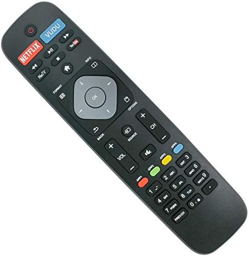 Нов Взаимозаменяеми дистанционно управление за Philips Smart TV Netflix Vudu 55PFL5705DVF7 55PFL5505D 55PFL4706DF7 55PFL7705DVF7 52PFL7704D