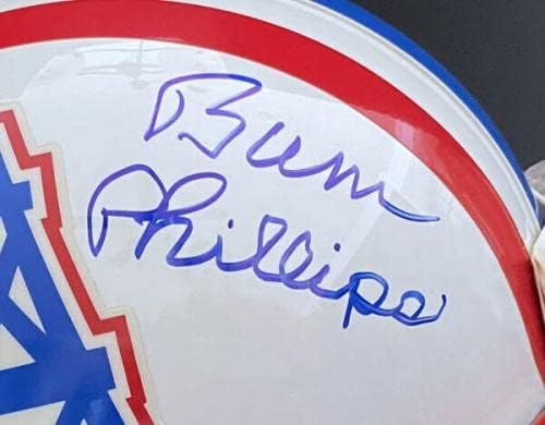 Треньор на Бум Филипс ПОДПИСА ДОГОВОР С Хюстън Ойлърс на Автентичен каска FS С АВТОГРАФ на PSA/DNA - Каски NFL с автограф