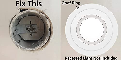 6 Опаковки Гланцов Бял Накладного пръстени Goof за 6-Инчов Вградените лампи Can Down Осветление Light, Външен диаметър 8 см, Вътрешен диаметър