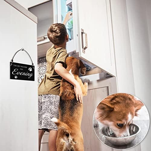 Мини-Табела с напомняне за хранене на кучето Blulu Дървена схема за Хранене на домашни животни Се хранят домашен Любимец Магнити, Щифтове,