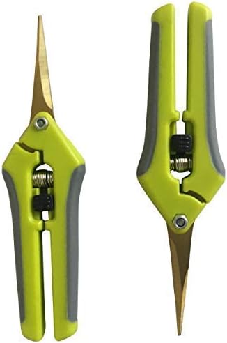 Комплект градински ножици Поза Gardener - Извити и прави ножици за подстригване с микро-връхчета с титанов щанга с покритие - Супер Остри