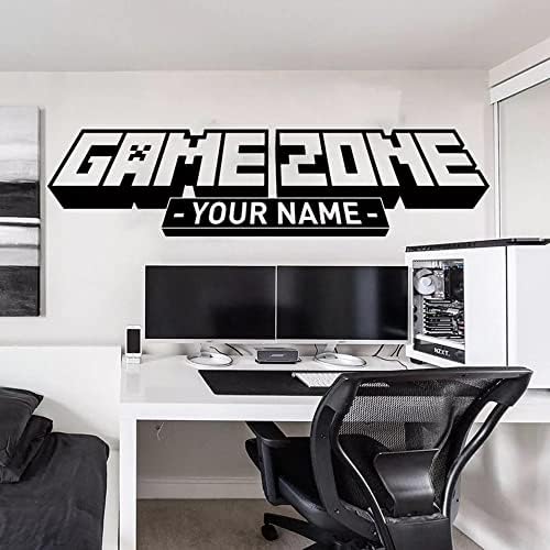 IHISANE Персонализирани Името на Игрална Зона Стикер На Стената Детска Стая по Поръчка Видеоигри Геймър на Xbox Ps Стикер На Стената