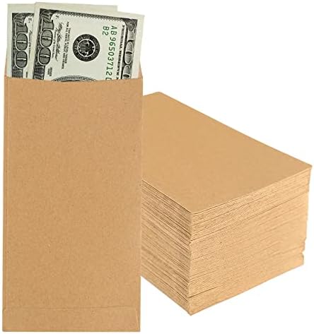 Granhoolm 50 Опаковки на Големи парични пликове 3,5 x 6,5 инча, Пари в Пликове за пари в брой, Парични пликове за план за икономии, Пари