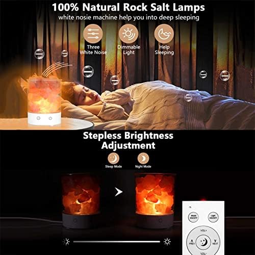 Лампа от сол камък с функция за белия шум, Лампа от гималайской натурална кристална сол, Led нощна светлина с бял Шум от блока