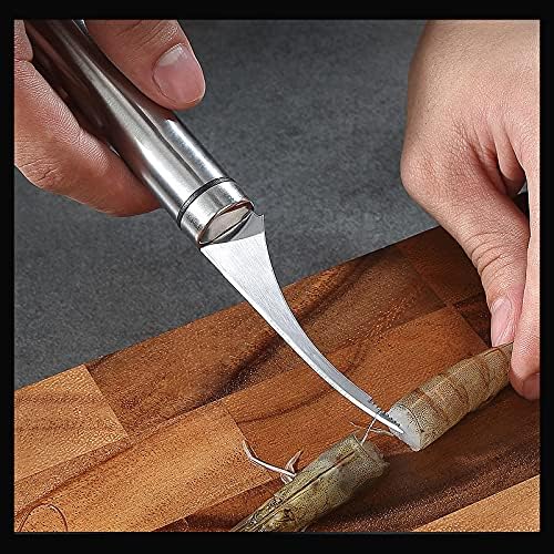 Cabilock T Tool Инструмент 2 елемента От Неръждаема Стомана За Почистване на Скариди Нож за Почистване на Риба на Корема Нож за премахване