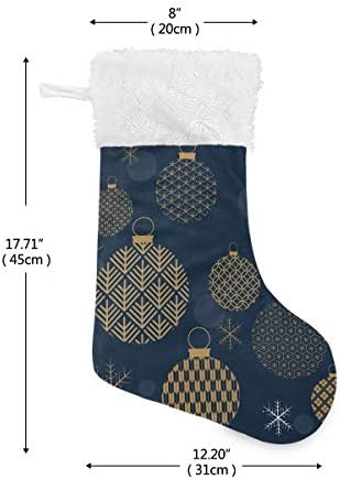 Коледни Чорапи с Коледните топка и Снежинками PIMILAGU, 1 Опаковка, 17,7 инча, Окачени Чорапи за Коледна украса