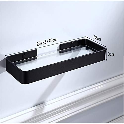 FVRTFT Закачалки за баня Стенни от закалено стъкло и Алуминий Водоустойчив шкаф за баня Стенни закачалки за баня (Цвят: черен размер: