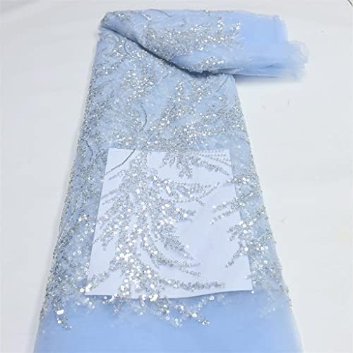 HNKDD Лейси плат, расшитая мъниста, тюлевые платове с пайети за сватбени рокли (цвят: D, размер: 5 ярда)