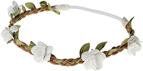 Eliffete / превръзка-тюрбан с тъкани цвете рози за малки момичета, еластична превръзка на главата си, украсена с мъниста
