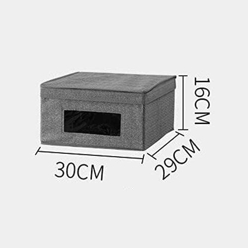 Кутия за съхранение в гардероба от плат ZyHMW с капак - Голяма кутия за съхранение в гардероба - Идеалната кутия за съхранение