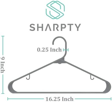 Пластмасови закачалки Sharpty Закачалки за дрехи, гардероб, палта и блузи - Тежкотоварни, дебели, здрави и экономящие място - за