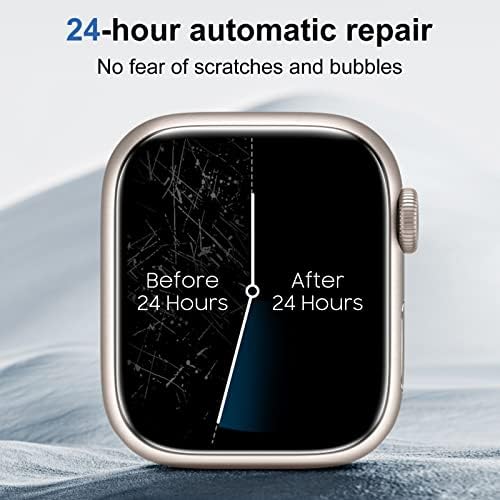 Уникална [6 опаковки] Защитно фолио за дисплея на Apple Watch 45 мм серия 8/7, [Самовосстанавливающаяся] [Без мехурчета] от мека TPU за iWatch