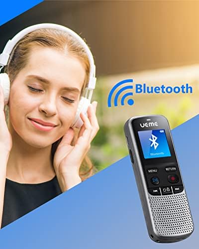 Цифров Диктофон с възпроизвеждане чрез Bluetooth, Малък Лек Диктофон с чанта за съхранение, Топло Звучене глас за водене на бележки,