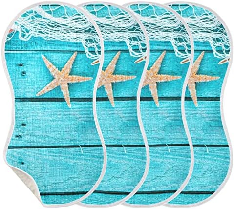 YYZZH Морската Риболовна Мрежа от Морски Миди Морска Звезда Муслиновые Салфетки От Оригване за Дете от 2 Опаковки Памук Детски Гъба