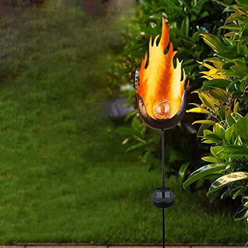 WSZJJ Слънчев Огнен Лампа Метален Led Градински Лампа S Поддържан Тела Слънчев Декоративна Лампа С Ефект на Пламъка на Лампата