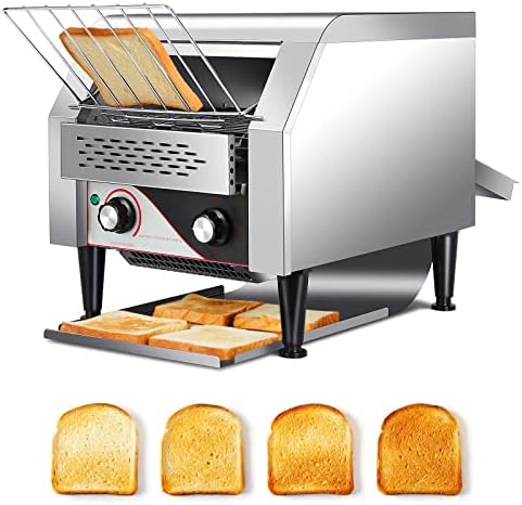 Търговска поточната тостер 300 парчета в час, ширина на отвора 10,4 инча поточната тостер за хляб и рогаликов за закуска,