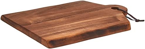 Дъска за рязане за съдове Рейчъл Рей от дърво С дръжка / Дървени Сервировочная Дъска С дръжка - 14 x 11 См, Кафява