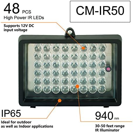 IR осветител CMVision IR50-940 с 46 бр. IR led за помещения/улица на Далечни разстояния Дължина на вълната от 10-30 метра 940 nm