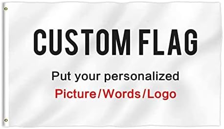 Обичай външни знамена KafePross 3X5 фута Използвайте вашето персонализирано изображение, Текст или лого за печат подаръци от едната страна