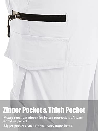 Мъжки панталони-капри TACVASEN с 7 джобове 3/4, бързо съхнещи Водоустойчиви Спортни шорти-Карго За Туризъм