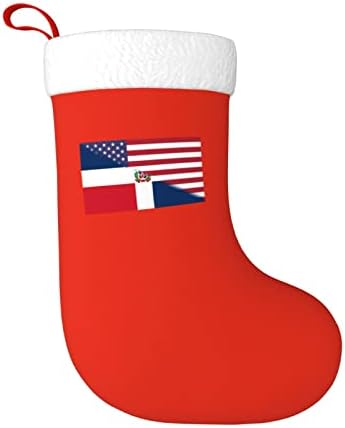 TZT Американски Флаг и флага на Доминиканската Република Коледни Чорапи, Подаръци за Коледно парти за семейни Празнични украси